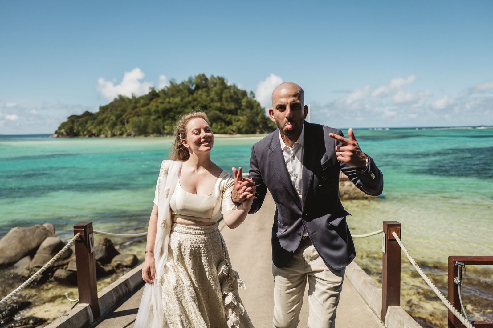 Pormenores de decoração de casamento nas Seicheles